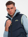 Ombre Clothing Pánska prešívaná vesta s neónovými akcentmi Ombre Oblečenie
