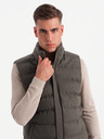 Ombre Clothing Pánska prešívaná vesta s neónovými akcentmi Ombre Clothing