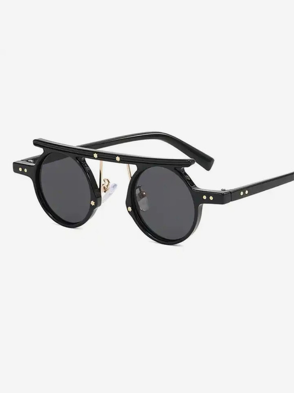 VEYREY Čierne unisex slnečné okuliare VeyRey Steampunk Punnyostion