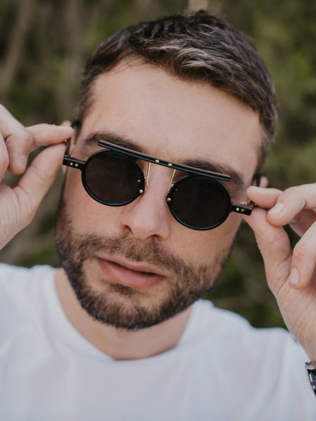 VEYREY Čierne unisex slnečné okuliare VeyRey Steampunk Punnyostion