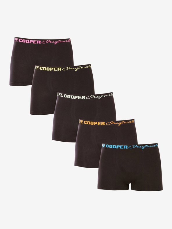 Lee Cooper Súprava piatich párov čiernych pánskych boxeriek Lee Cooper