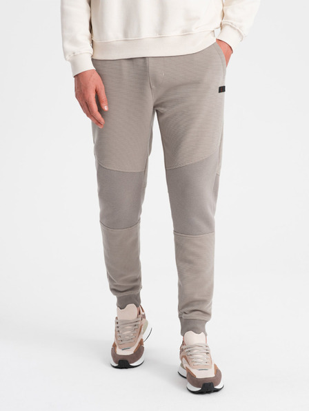Ombre Clothing Svetlošedé pánske tepláky Ombre Clothing