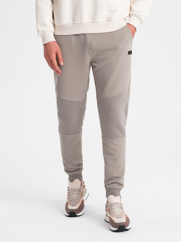 Ombre Clothing Svetlošedé pánske tepláky Ombre Clothing