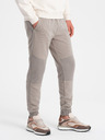 Ombre Clothing Svetlošedé pánske tepláky Ombre Clothing