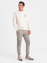 Ombre Clothing Svetlošedé pánske tepláky Ombre Clothing