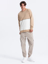 Ombre Clothing Bielo-béžová pánska mikina Ombre Clothing