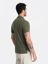Ombre Clothing Zelená pánska základná polokošeľa Ombre Oblečenie