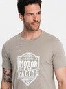 Ombre Clothing Šedé pánske tričko s potlačou Ombre Clothing