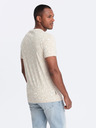 Ombre Clothing Svetlohnedé pánske tričko s vreckom Ombre Oblečenie
