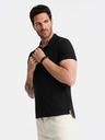 Ombre Clothing Čierne pánske základné polo tričko Ombre Oblečenie