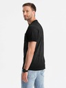 Ombre Clothing Čierne pánske pruhované tričko Ombre Clothing