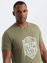 Ombre Clothing Zelené pánske tričko s potlačou Ombre Clothing
