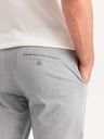 Ombre Clothing Svetlošedé pánske chino nohavice s ozdobným opaskom Ombre Clothing