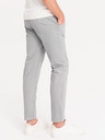 Ombre Clothing Svetlošedé pánske chino nohavice s ozdobným opaskom Ombre Clothing