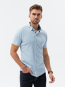 Ombre Clothing Svetlomodré pánske tričko s krátkym rukávom Ombre Clothing