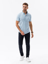 Ombre Clothing Svetlomodré pánske tričko s krátkym rukávom Ombre Clothing