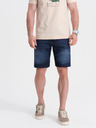 Ombre Clothing Tmavomodré pánske džínsové šortky Ombre Clothing