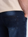 Ombre Clothing Tmavomodré pánske džínsové šortky Ombre Clothing