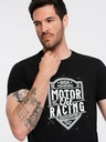 Ombre Clothing Čierne pánske tričko s potlačou Ombre Clothing