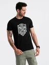 Ombre Clothing Čierne pánske tričko s potlačou Ombre Clothing