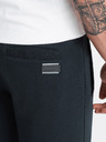 Ombre Clothing Čierne pánske základné teplákové šortky Ombre Clothing