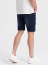 Ombre Clothing Tmavomodré pánske džínsové šortky s otvormi Ombre Oblečenie