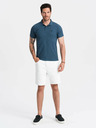 Ombre Clothing Modré pánske základné polo tričko Ombre Clothing
