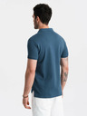 Ombre Clothing Modré pánske základné polo tričko Ombre Clothing