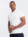 Ombre Clothing Biela pánska základná polokošeľa Ombre Clothing