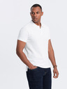 Ombre Clothing Biela pánska základná polokošeľa Ombre Clothing