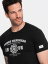Ombre Clothing Čierne pánske tričko s potlačou Ombre Clothing