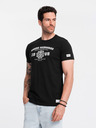 Ombre Clothing Čierne pánske tričko s potlačou Ombre Clothing
