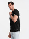 Ombre Clothing Čierne pánske tričko s potlačou Ombre Clothing
