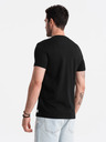 Ombre Clothing Čierne pánske tričko s potlačou Ombre Clothing