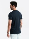 Ombre Clothing Tmavomodré pánske tričko s potlačou Ombre Clothing