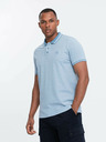 Ombre Clothing Svetlomodré pánske pruhované polo tričko Ombre Clothing