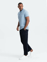 Ombre Clothing Svetlomodré pánske pruhované polo tričko Ombre Clothing