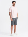 Ombre Clothing Šedé pánske základné teplákové šortky Ombre Clothing