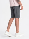 Ombre Clothing Šedé pánske základné teplákové šortky Ombre Clothing