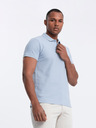 Ombre Clothing Svetlomodré pánske základné polo tričko Ombre Clothing