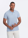 Ombre Clothing Svetlomodré pánske základné polo tričko Ombre Clothing