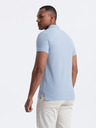 Ombre Clothing Svetlomodré pánske základné polo tričko Ombre Clothing