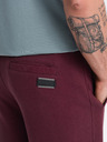 Ombre Clothing Vínové pánske základné teplákové šortky Ombre Oblečenie