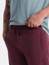 Ombre Clothing Vínové pánske základné teplákové šortky Ombre Oblečenie