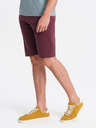 Ombre Clothing Vínové pánske základné teplákové šortky Ombre Oblečenie