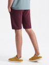 Ombre Clothing Vínové pánske základné teplákové šortky Ombre Oblečenie
