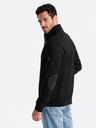 Ombre Clothing Čierna pánska bunda s vysokým golierom a flísovým vnútrom Ombre Clothing