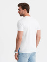 Ombre Clothing Bielo-modré pánske bavlnené tričko Ombre Clothing