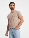 Ombre Clothing Šedé pánske bavlnené tričko s výstrihom Ombre Clothing