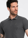 Ombre Clothing Šedé pánske základné polo tričko Ombre Clothing